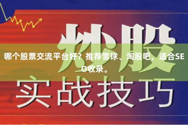 哪个股票交流平台好？推荐雪球、淘股吧，适合SEO收录。